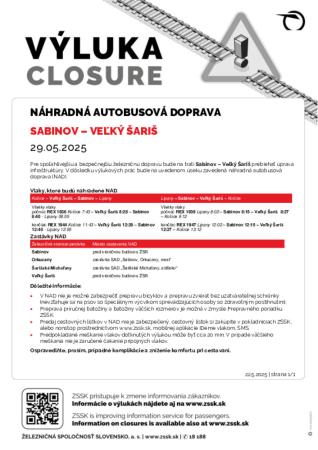 Výluka 29.5.2025